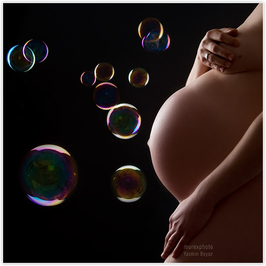 schwangerschaft fotografie mit Seifenblasen