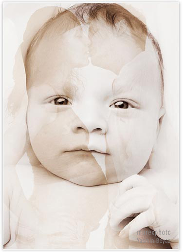 Fotocollage, vor der Geburt und nach der Geburt